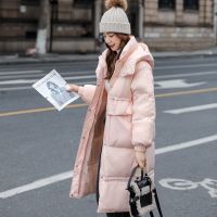 佚貌YIMAO 2021秋冬新款潮韩版东大羽绒服女中长款加厚宽松白鸭绒外套