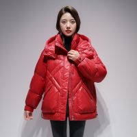 佚貌YIMAO 短款羽绒服女2021年冬季新款女装韩版90白鸭绒亮面女士羽绒服