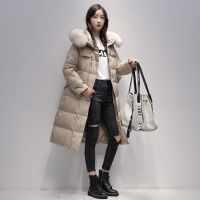佚貌YIMAO 中长款羽绒服女2021冬季新款女装韩版90白鸭绒狐狸毛领女士羽绒服