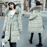 佚貌YIMAO 羽绒服女2021年冬季新款中长款韩版女装大毛领白鸭绒付女士羽绒服