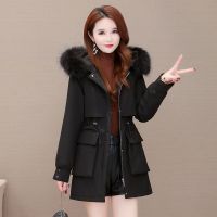 佚貌YIMAO 派克羽绒服女2021年新款冬季中长款大毛领白鸭绒服女士羽绒服