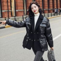 佚貌YIMAO 2021冬季白鸭绒双排扣羽绒外套女中长款女式羽绒服