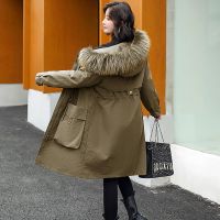 佚貌YIMAO 女式棉衣2021冬季女装韩版修身保暖大毛领派克服棉外套