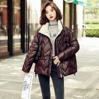 佚貌YIMAO 新款2021冬装立领亮面中长款韩版羽绒棉女式时尚棉衣冬季