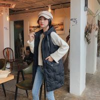 佚貌YIMAO 2021冬季新款韩版宽松棉马甲女秋冬中长款刺绣羽绒棉马夹女背心冬