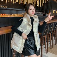 佚貌YIMAO 羽绒棉马甲女2021冬季新款韩版潮流亮面宽松马夹加厚保暖背心学生