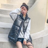 佚貌YIMAO 冬季亮面马甲羽绒棉服女短款2021秋冬韩版宽松棉衣无袖棉袄马夹外