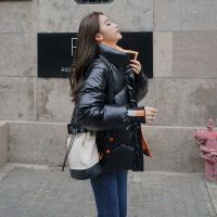 佚貌YIMAO 羽绒棉服女2021冬季亮面免洗面包服短款冬装韩版加厚棉衣袄外套潮