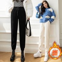 佚貌YIMAO 冬季雪尼尔束脚哈伦裤女2021年秋冬高腰宽松显瘦灯芯绒休闲加绒卫