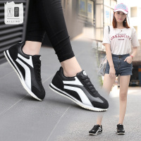 [品牌特卖]阿甘鞋女软底防滑运动鞋反绒皮面防水休闲板鞋秋季百搭情侣鞋 POTRAVEL.DESIGN