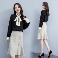 淘易酷优雅百搭长袖衬衫时尚半身裙韩版两件套2020年春季