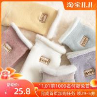 加绒加厚袜子女中筒秋冬季保暖棉袜冬天雪地毛巾袜产后睡眠月子袜