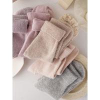 3双 超好看的翻口兔毛袜~加绒保暖冬季中筒袜子女日系纯色ins潮袜