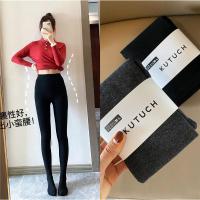 外单显瘦10斤发热高腰收腹提臀加绒微压力黑色打底裤连袜裤女秋冬