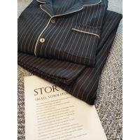 必入款!小红书男士睡衣套装罗马条纹春秋冬高端定制情侣家居服女