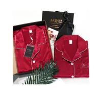 结婚睡衣新婚情侣套装夏季红色冰丝绸男女士家居服大码可外穿正品