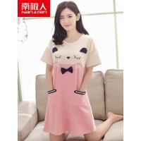 睡裙女夏季韩版纯棉短袖少女睡衣甜美可爱卡通家居服连衣裙