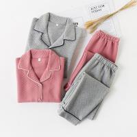 情侣纯棉睡衣女秋冬长袖加厚100%全棉空气层夹棉宽松男居家服套装