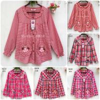 睡衣女棉麻月子服居家纯棉布格子大码长袖薄套装空调服夏季