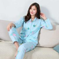 纯棉布情侣睡衣长袖男女士春秋可爱居家服卡通全棉格子薄款套装