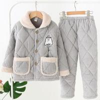 男童睡衣冬季加厚儿童家居服加绒法兰绒大童男孩珊瑚绒童装居家服