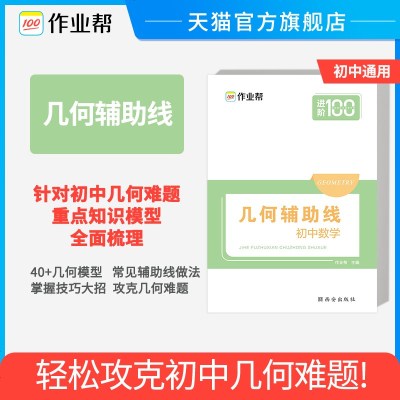 进阶100初中数学几何辅助线专项突破 初二初三年级中考数学中学教辅 初中数学辅导资料七八九年级用书