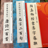 颜真卿楷书集字全套3册 古诗100首春联120幅名言200句 颜真卿楷书经典碑帖古诗词作品临摹毛笔书法字帖颜体多宝塔
