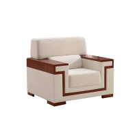 国云家居单人布艺沙发接待橡木扶手GY134