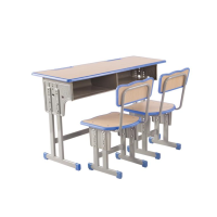 国云家居课桌椅双人家用书桌加厚可升降学校学生辅导班培训桌一桌一椅有靠背GY465