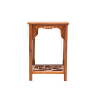 国云家居实木沙发边几角几中式置物架茶水台双层小茶几GY568