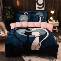 2019懒人被子多功能床上四件套冬季珊瑚绒被套毛毛冬天被子绒绒毛绒双面绒面双人情侣
