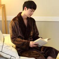 睡袍男秋冬季法兰绒睡衣珊瑚绒浴袍男士加厚加长款家居服浴衣抖音同款