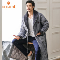 睡袍男冬季加厚加绒加长款浴衣男士浴袍珊瑚绒夹棉睡衣长袍抖音同款