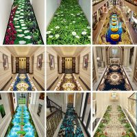 3D印花玄关走廊地毯过道家用长条欧式地毯满铺整卷楼梯垫酒店定制抖音同款