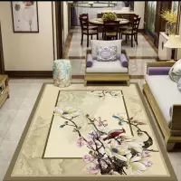 新中式客厅地毯卧室地毯沙发茶几地毯床边地毯茶室禅意地垫可定制抖音同款