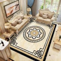 简约欧式客厅茶几地毯现代大理石纹地毯书房卧室地毯长方形地毯抖音同款