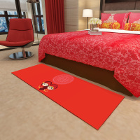 结婚婚庆地毯家用新房卧室床边毯客厅垫婚房布置创意喜字脚垫抖音同款
