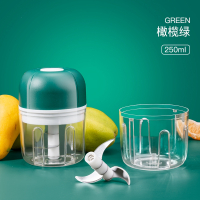 宝宝辅食机迷你料理机纳丽雅多功能小型全自动打泥器研磨工具全套_墨雅绿0.3L-双杯双刀