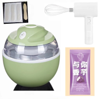 孜索冰淇淋机全自动冰激凌机儿童冰激淋机冰淇淋机家用雪糕机炒酸奶机_欧规青草绿打发器