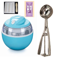 孜索冰淇淋机全自动冰激凌机儿童冰激淋机冰淇淋机家用雪糕机炒酸奶机_天空蓝挖勺