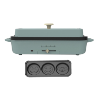 孜索多功能料理锅家用烤肉锅一体锅蒸煮炒煎分体式网红锅可拆卸_3141A-3孔卡通盘锅身盖