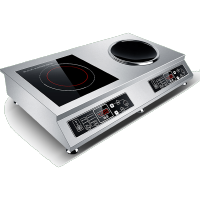 孜索商用电磁炉双头3500W大功率家用平面加凹面4200W双炉台式双灶_3500W平面凹面按键款_4200W