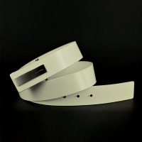 MASCOMMA头层牛皮男士内嵌式板扣皮带腰带 4D8557WHI 白色