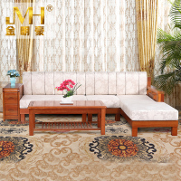 金明豪客厅实木沙发海棠木原木现代中式沙发新中式大小户型现代简约中式组合沙发储物L型别墅卧室实木沙发