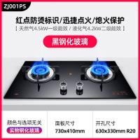 ZJ001燃气灶煤气灶双灶嵌入式天然气液化气炉灶台式家用 灰色 液化气
