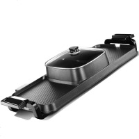 韩式多功能电烧烤炉不粘电热鸳鸯锅涮烤一体锅无烟电火锅烤涮一体 特大号双温控鸳鸯锅77CM*23CM 出