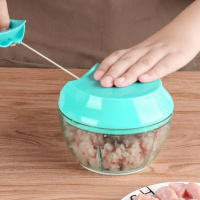 网红迷你调料搅碎神器辣椒搅碎器打佐料捣蒜泥粉碎机多功能切菜器 蓝色绞菜器稍大款13.6*10cm