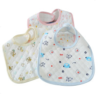 6条装婴儿U型围嘴新生儿喂奶兜宝宝防水口水巾宝宝按扣围嘴食饭兜