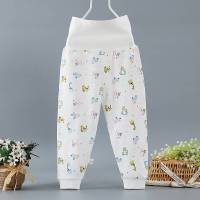 2019春秋全棉宝宝高腰护肚裤男女儿童秋裤纯棉婴儿单裤可开档睡裤线裤