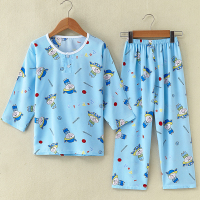 2019夏季绵绸儿童睡衣套装纯棉绸大童男童女童小孩宝宝睡衣薄款家居服